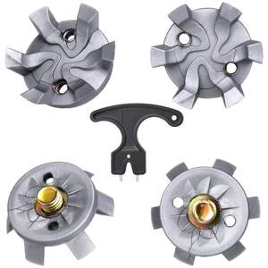 lot 6214 image: Shappy 51 Pcs Golf Shoe Spikes Replacements Set 50 Golf Shoe Cleats with 1 Black Cleats Spanner Metal Thread Screw 6 mm Dia Cleats Replacement for Cricket Shoe(Gray) - Retail $16