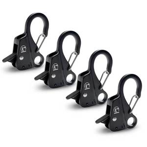 lot 6219 image: Sebnux Stainless Steel Boat Fender Clip Boat Fender Quick Release Clip Boat Bumper for Docking Ideal for Boat Docking (Black 4 Pack) - Retail $44