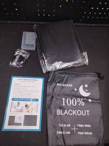 lot 6235 image: DIY 100% Blackout Window Shade Kit - Retail $19