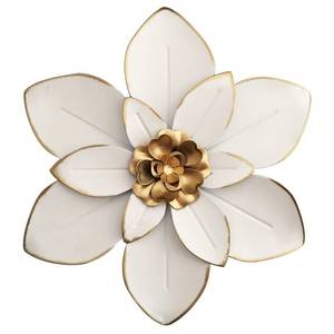lot 6248 image: Metal Flower Wall Art Decor, 10�� Rustic Modern Floral Sculpture, Distressed Iron Wall Hanging Home Decoration Accent Artworks for Indoor Kitchen Bedroom Living Room Office Outdoor Garden Patio - Retail $20