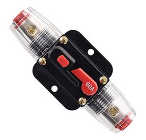 lot 6293 image: ANJOSHI Fuse Holders 60amp 20A 30A 40A 50A 80A 100A 150A Inline Circuit Breaker for Car Audio and Amps Overload Protection Reset Fuse Inverter 12V-24V DC Replace Fuses - Retail $12