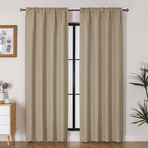 lot 6305 image: Lecloud Bessie Camel Light Filtering Curtains 84 Inches Long 2 Panels Set, Faux Linen Textured Window Curtains, Privacy Burlap Curtain for Dining RoomBedroomLiving Room, Each 40 W x 84 L - Retail $16
