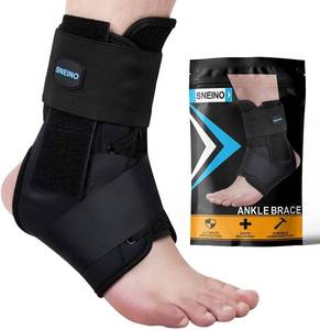 lot 6321 image: SNEINO Ankle Brace for Women & Men - Ankle Support Brace for Sprained Ankle, Ankle Stabilizer for Achilles, Tendon, Sprain, Injury Recovery, Lace up Ankle wrap for Running, Basketball, Volleyball (Large) - Retail $24