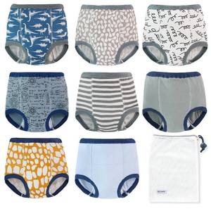lot 6323 image: EZ Moms 8 Packs Potty Training Underwear Soft 100% Cotton Absorbent Toddler Training Underwear Boys Kid Confident Underpants for Boys 3T Reusable Leakproof Baby Pee Pants with Potty Sticker Chart - Retail $27