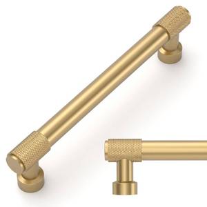 lot 6330 image: Amerdeco 10 Pack Champagne Bronze Knurled Cabinet Pulls 5 Inch(128mm) Hole Center Kitchen Cabinet Handles Drawer Pulls Cabinet Hardware ZH034 - Retail $43