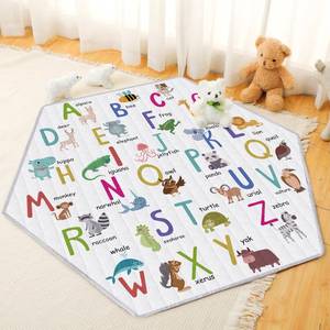 lot 6334 image: Funtery Woodland Animals Hexagon Playpen Mat Baby Play Mat Foldable Soft Nursery Rug Portable Baby Playmat Washable Comfortable Hexagon Playpen Mattress for Floor Activity Room Indoor Outdoor (Fresh) - Retail $25