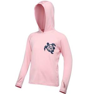 lot 6343 image: Boys UPF 50 Swim Hooded Shirt with PocketNon-Pocket, Youth Kids SPF UV Sun Protection Rash Guard Long Sleeve Fishing Shirts size medium - Retail $13