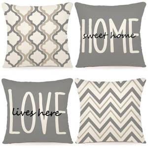 lot 6351 image: YCOLL Farmhouse Throw Pillow Covers 18x18 Set of 4 Rustic Linen Square Decorative Cushion Covers for Couch Sofa Bedroom Home Decor - Retail $17