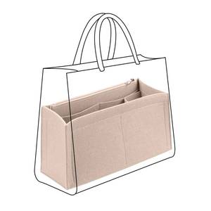 lot 6363 image: Lckaey Purse Tote Bag Organizer for Onthego pm Handbag Felt Purse Insert with Zipper Y063Khaki-S - Retail $16