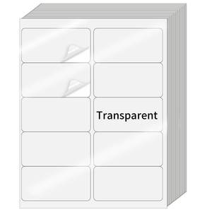 lot 6382 image: STARLIBOO Transparent Stickers Labels - 2 x 4 Address Labels Mailing Stickers for LaserInkjet Printer 8.5 x 11- 20 Sheet - Retail $8