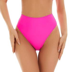 lot 6400 image: Kepblom Womens High Waisted Bikini Bottom - High Cut Cheeky Rave Bottoms for Beach, Swimming Pool, Rave Festivals, HotPink, L - Retail $18