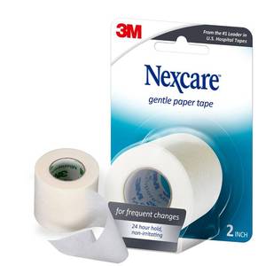 lot 6402 image: Nexcare Gentle Paper Tape, Medical Paper Tape, Secures Dressings and Lifts Away Gently - 2 In x 10 Yds, 1 Roll of Tape - Retail $8