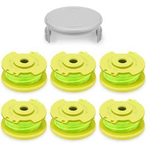 lot 6417 image: Weed Wacker String Replacement for Ryobi One Plus AC80RL3 .080 String Trimmer Line Refill Spool, Compatible with Ryobi 18V, 24V, 40V Trimmers(6 Spools, 1 Cap) - Retail $9