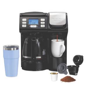 lot 9807 image: Missing Carafe Hamilton Beach FlexBrew Trio 2-Way Coffee Maker, Compatible with K-Cup Pods or Grounds, Combo, Single Serve & Full 12c Pot, Black - Fast Brewing (49902) - Retail $120