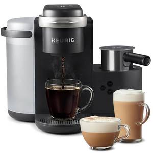lot 9808 image: K-Cup Function ONLY Keurig K-Cafe Single-Serve K-Cup Coffee Maker, Latte Maker and Cappuccino Maker, Comes with Dishwasher Safe Milk Frother, Coffee Shot Capability, Compatible with all Keurig K-Cup Pods, Dark Charcoal - Retail $195