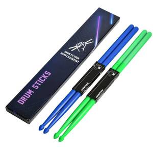 lot 10356 image: OIETON 2 Pairs of 5A Nylon Drum Sticks, Plastic Drum Sticks with Non-Slip Handles for Kids Adults Electronic Drums Exercise Instrument Percussion Accessories - Retail $10