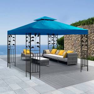 lot 10377 image: Gazebo Canopy Replacement -Grill Replacement Roof -Gazebos on Clearance Outdoor Shelter Top Double Tiered Canopy Cover, 10x10 FT (Royal Blue) - Retail $40