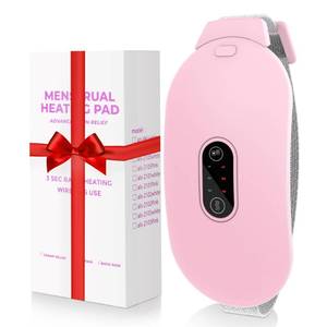 lot 10384 image: Heating Pads, Glyduny Period Cramp Massager Portable Cordless Heating Pad with 6 Heat Levels and 6 Massage Modes for Back Pain Relief Menstrual Heating Pad (Pink) - Retail $13