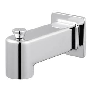 lot 10393 image: KES All Metal Tub Spout with Diverter, 5-38 Inch Bathtub Faucet Replacement, Slip-on Fits 12 Inch Copper Pipe, Polished - Retail $31