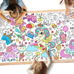 lot 10403 image: Gatherfun Unicorns Birthday Party Giant Coloring Poster - 31.5x 72 Inches - Versatile Classroom Wall Dcor &amp Unicorns Birthday decorations-Poster or Table Cover for School Parties and Special Events - Retail $10
