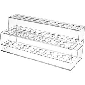 lot 10410 image: DECHOUS Clear Pen Display Stand, 2 Tier 48-Slots Acrylic Pen Holder Display Stand for Craft Shows, Multipurpose Pencil Pen Stand for Desk, Home, Office, School, Makeup Brushes Display - Retail $18