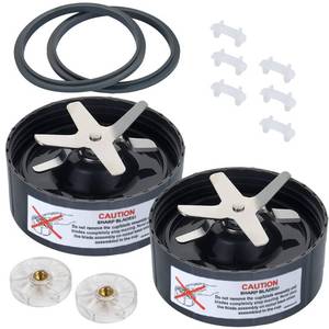 lot 10411 image: Upgrade Blender Blades Fit for Nutribullet 600w900w, Replacement Parts Extractor Blades with with 2 Rubber Gaskets & 6 Shock Pads & 2 Motor Top Base Gear, Blender Accessories (12 Pcs) - Retail $20