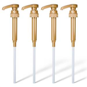 lot 10416 image: 4 Pcs Coffee Syrup Pump Dispenser - Works as Skinny and Torani Syrup Pump - Precise Dispensing & Lockable Design, Fits Various 25.4 oz Bottles, Easy to Use & Clean, Ideal for Liquid & Pastes - Retail $7