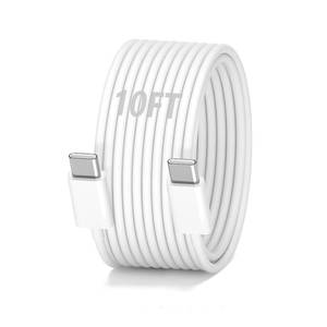lot 10428 image: UIIZIBVKJZ 10FT USB C to USB C Cable 60W, Type C Charger Cable Fast Charging Cord for iPhone 16 15 Pro Max Plus iPad Pro Air Mini MacBook Air,1Pack,White - Retail $8