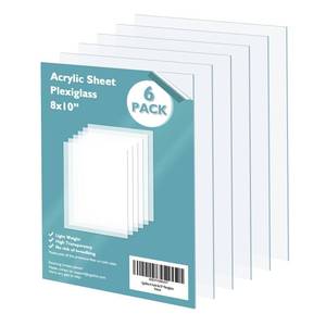 lot 10429 image: Egofine Plexiglass Sheets Acrylic Sheets 6 Pack of 8x10 0.04 Thick Clear Plastic Cast Transparent Plexi Glass for Crafting Projects, Replacement Picture Frame Glass, DIY Display, Easy to Cut - Retail $6