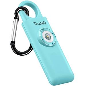 lot 10438 image: The Original Personal Safety Alarm for Women by Women Loud Siren Birdie Sound, Strobe SOS LED Light, Be Safe with Personal Alarm Self Defense Keychain for College Essentials (Aqua) - Retail $19