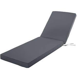 lot 11023 image: Comcaver Chaise Lounge Cushion for Outdoor Furniture, Waterproof Fade and Tear Resistant Lounge Deck Chair Cushions for Patio Lawn Pool Resort Hotel, 72x21x3 Inch, Dark Grey - Retail $56