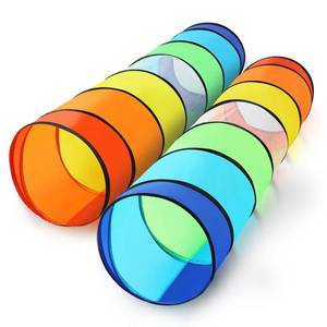 lot 11031 image: Moncoland Kids Play Tunnel Tent for Toddlers, Pack of 2 Colorful Pop Up Crawl Tunnel Toy for Baby or Pet, Collapsible Gift for Boy and Girl Play Tunnel Indoor and Outdoor Game - Retail $48