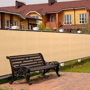lot 11050 image: SPORTYOUTH 3ft x 50ft Fence Privacy Screen, Sand Heavy Duty Windscreen with Grommets, Deck Fencing Mesh Fabric Shade Cover for Outdoor Wall Garden Backyard Patio Porch Balcony Apartment - Retail $35