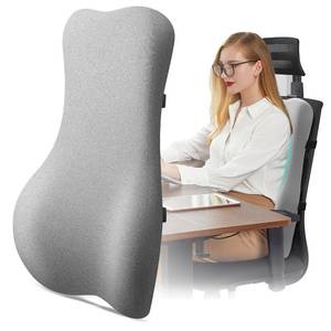 lot 11051 image: HANQIMER High Back Support Pillow for Office Chair Fully Support Entire Back for Pain Relief and Comfort - Memory Foam Lumbar Support Pillow for Office Chair,Computer,Recliner - Retail $33