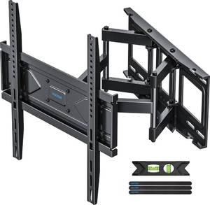 lot 11060 image: USX STAR UL Listed Full Motion TV Wall Mount Bracket for Most 32-70 inch TVs, Swivel Extend Tilting TV Mount, Max VESA 400x400mm, Holds up to 99 lbs & 16 Wood Studs with Hole Drilling Template - Retail $40