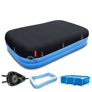 lot 12030 image: QH.HOME 156 L x 84 W Inflatable Pool Cover Fits Blow Up Pool,Built-in Fast Tightening Patented Ratchet and Weight-Bearing Rings,Easy Set 1 Person,7x13 Ft Rectangular Above Ground Swimming Pool Cover - Retail $3