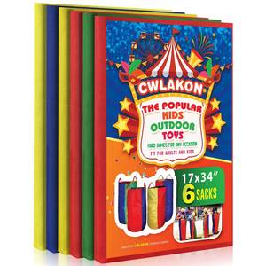 lot 12032 image: CWLAKON 6 Pack Potato Sack Race Bags for Kids Adults Family Outdoor Field Day Birthday Party Yard Backyard Camping Picnic Easter Fall Themed Thanksgiving Halloween Christmas 4th of July Party Games - Retail $26