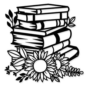 lot 12033 image: NBEADS Reading Metal Wall Art Decor, 11.8 Black Sunflower Wall Hanging Decor Books Flowers Silhouette Wall Art for Home Bedroom Living Room Bathroom Kitchen Office Hotel Wall Decoration - Retail $14