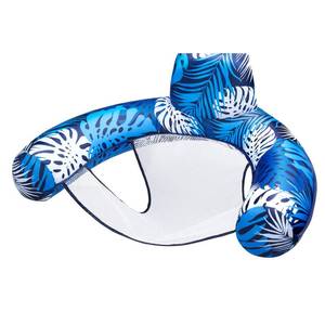 lot 12035 image: SLOOSH Inflatable Pool Noodle Chair,Pool Floats Chair Adult with Plant Pattern,Floating Water Hammock,Blow up Pool Noodles Rafts for Relaxing Swimming Party Summer Water Beach Lake Fun,Blue - Retail $17