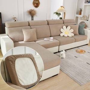 lot 12060 image: Yoovat Magic Sofa Covers Magic Sofa Couch Covers 2024 New Wear-Resistant Universal Sofa Cover Stretch for Sectional Slipcovers (Texture-Light Coffee,Back Cover M) - Retail $15