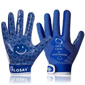 lot 12062 image: GLOSAV Youth Football Gloves, Super Sticky Receiver Gloves for Kids, Sporty Gifts for Boys & Girls Flagfootball Play (Blue, Large- Youth) - Retail $15