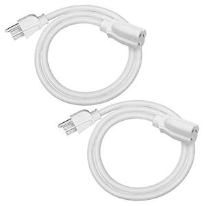 lot 12070 image: DEWENWILS 3 Foot Extension Cord, 16 AWG SJTW Weatherproof Power Cable for Indoor Outdoor Use, 3 Prong Grounded Outlets Plugs, ETL Listed, White, 2 Pack - Retail $10