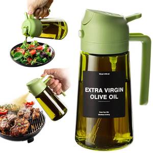 lot 12103 image: CXINYI - 16oz470ml Olive Oil Dispenser for Kitchen with Stickers - 2 in 1 Olive Oil Sprayer for Cooking, Air Fryer, and Salad, Green (Light-Proof Kitchen Gadget) - Retail $8