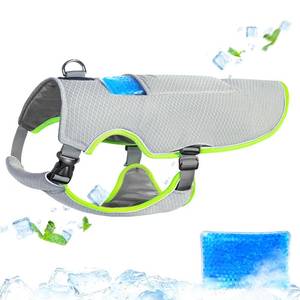 lot 12138 image: Mora Pets Dog Cooling Vest with Ice Pack Evaporation Cool Harness Adjustable Summer Shirt Pet Jacket for Hot Weather Fit Large Medium Small Dogs Grey S - Retail $21