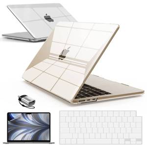 lot 12142 image: IBENZER Compatible with 2025 2024 2023 2022 MacBook Air 13 inch Case M4 A3240 M3 A3113 M2 A2681, Hardshell Case & KeyboardCover & ScreenFilm & Type-C for Mac Air 13.6, Crystal Clear, AT13-KK-CYCL2TC - Retail $15
