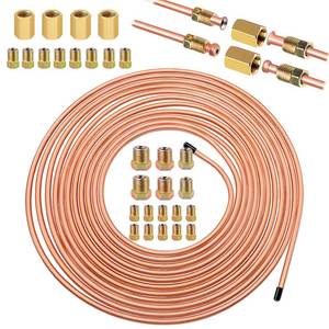 lot 12171 image: Tnisesm 14 25 Ft Brake Line Tubing Kit, Upgrade Flexible Copper Brake Line Tubing Roll for hydraulic brakes Fuel Transmission System - Retail $17