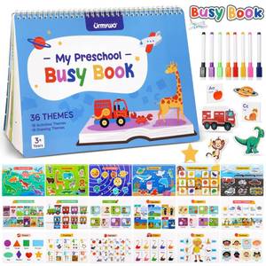 lot 12176 image: Busy Book for Toddlers, Preschool Learning Activities, Montessori Learning Educational Toys, Tracing Activity Coloring Books for Kids Ages 3-8, Travel Toys Back to School Gifts, Summer Activities - Retail $19