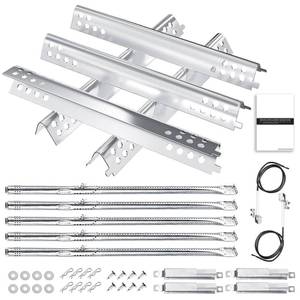 lot 12183 image: Hisencn Grill Replacement Parts for Char-Broil Performance 463347519, 463347518, 463243518, 463275517, Grill Parts for Char-Broil 5 Burner Grill 463275717, 463243519, 463373319, 16 1516 Heat Plate - Retail $37