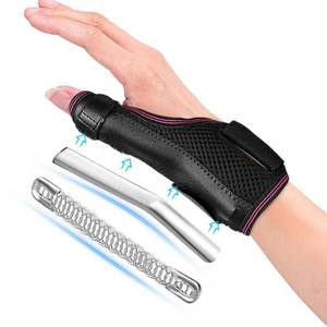 lot 16272 image: Thumb Brace,Thumb Spica Splint, Adjustable Breathable Wrist SplintHand Brace for Right and Left Hand, Pain Relief, Thumb & Wrist Support for Carpal Tunnel, Arthritis, Tendonitis, Sprains (Rose, L) - Retail $8