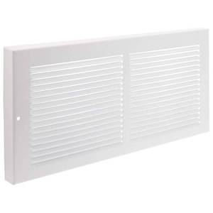 lot 16273 image: Imperial RG0033 Louvered Steel Painted Baseboard Return Air Grille, 14 x 6-Inch, White, 1-Pack - Retail $9